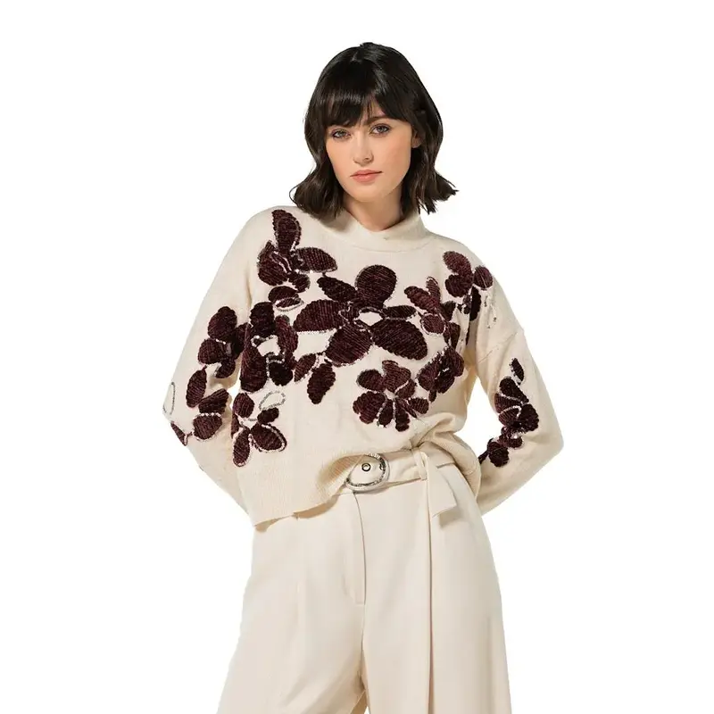 Caroline Biss pull à col roulé pour femme, multicolore 4283/69
