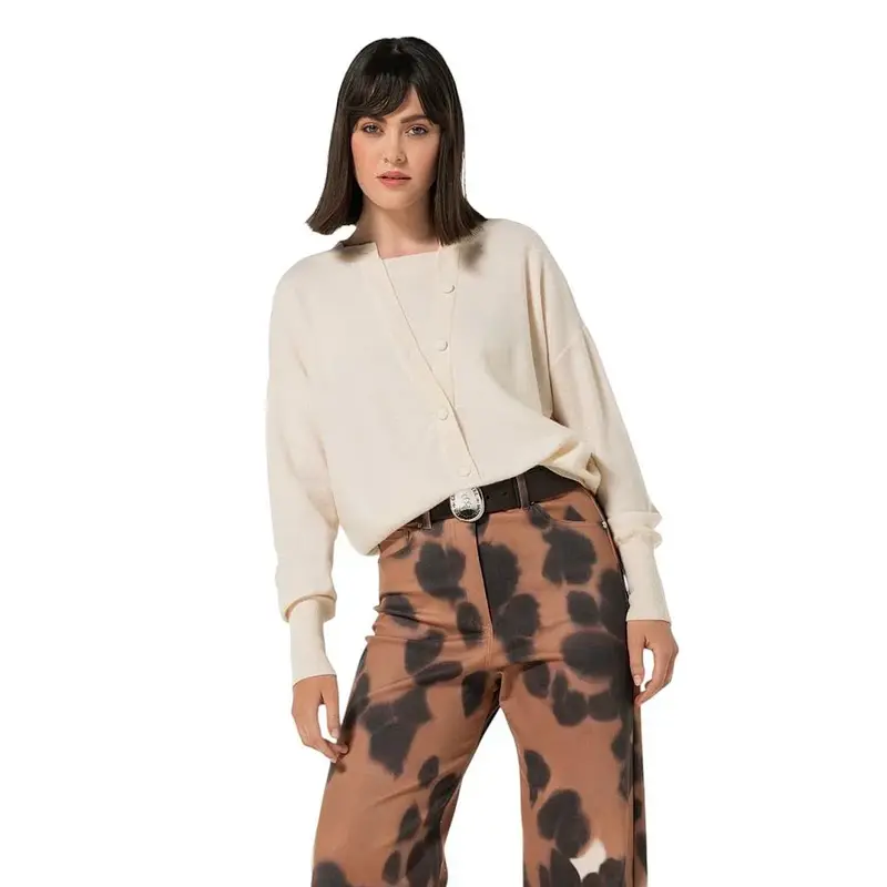 Caroline Biss pull à enfiler col en v femme ecru 4266/93