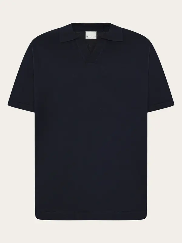 Cashmere knit polo - Night Sky
