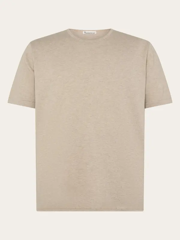 Cashmere knit t-shirt - Light feather gray