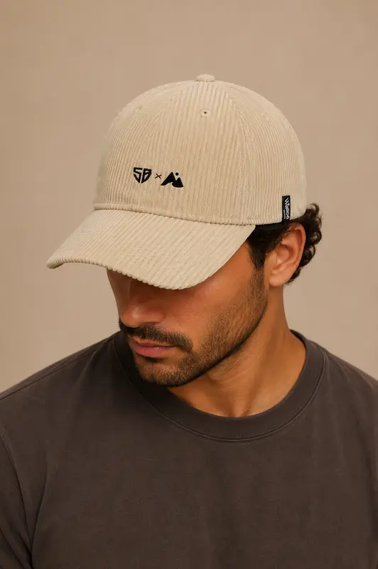 Casquette en velours beige Stade B.