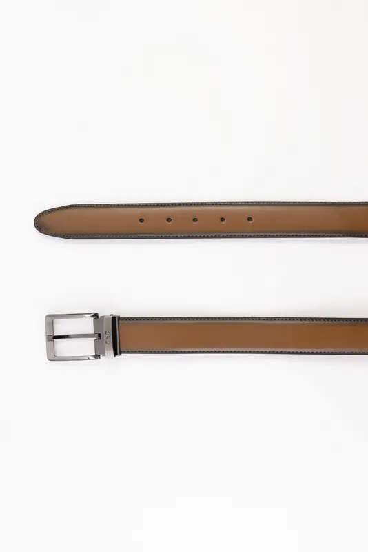 Ceinture en cuir patiné Charles Le Golf - GOLD