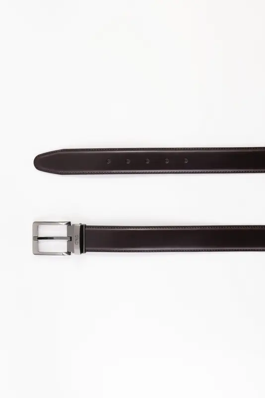 Ceinture en cuir patiné Charles Le Golf - MARRON