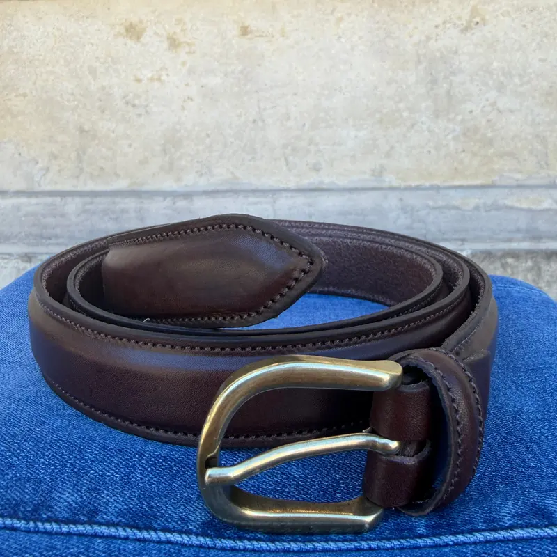 Ceinture en cuire marron chocolat
