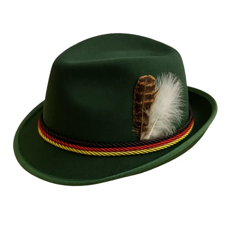 Chapeau Oktoberfest avec décoration de plume