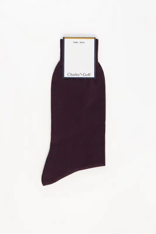 Chaussette en coton unies - BORDEAUX