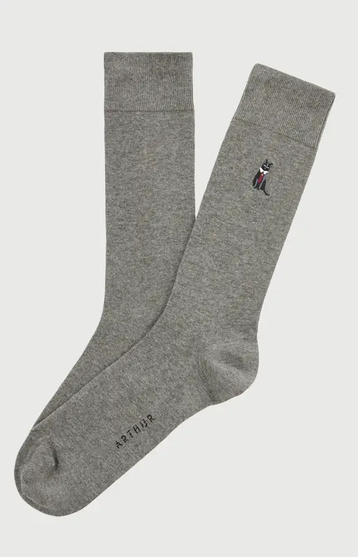 Chaussettes brodées en coton - Cat sup