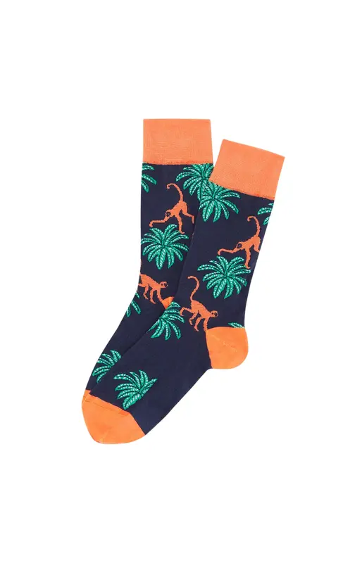 Chaussettes en coton - Singe Marine