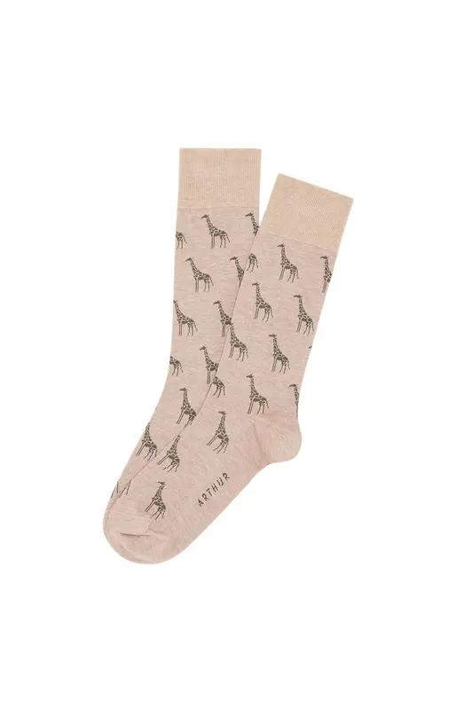 Chaussettes en fil d'écosse - Girafe Beige