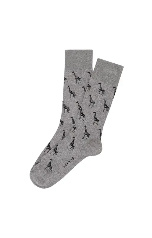 Chaussettes en fil d'écosse - Girafe Gris