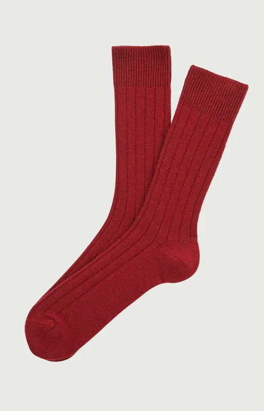 Chaussettes en laine et cachemire - Bordeaux