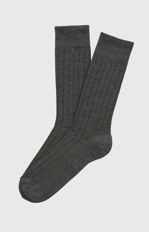 Chaussettes en laine et coton - Anthracite