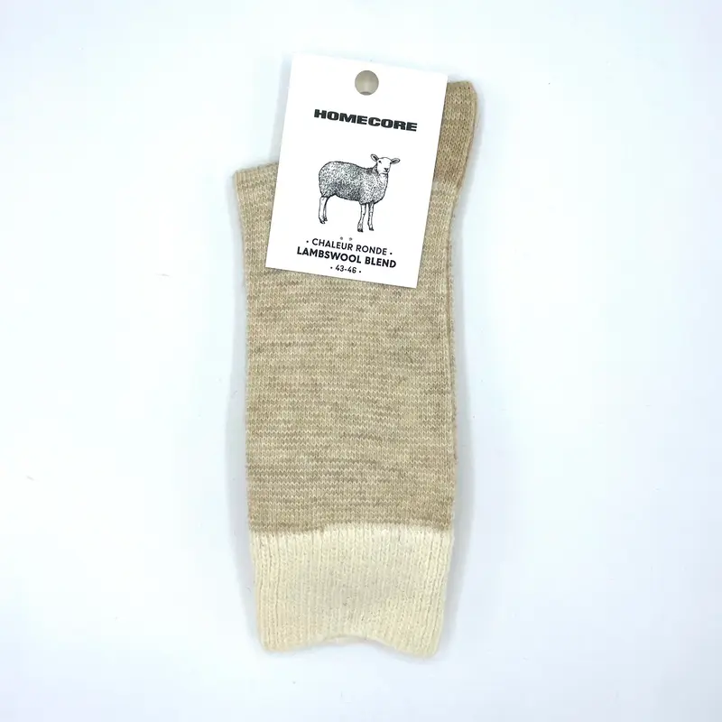 Chaussettes Homecore LAMBSWOOL STRIPES SOCKS Beige