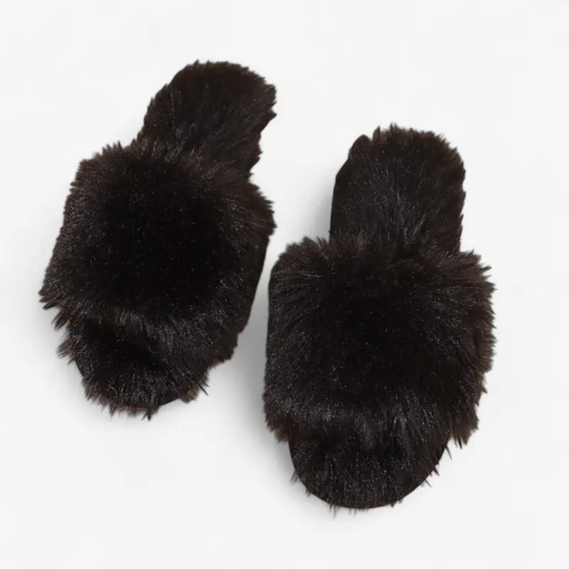 Chaussons bout ouvert doublure moelleuse