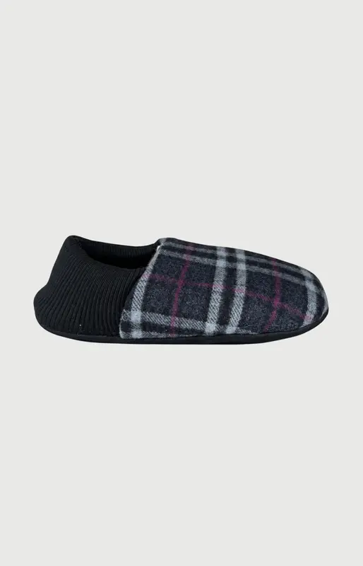 Chaussons en cuir et laine - Minuit