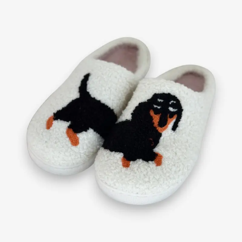 Chaussons slip-on bout rond imprimé animal