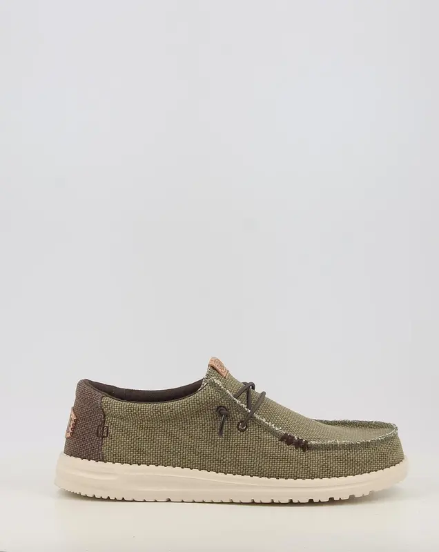 Chaussures bateau HEY DUDE WALLY BRAIDED vert