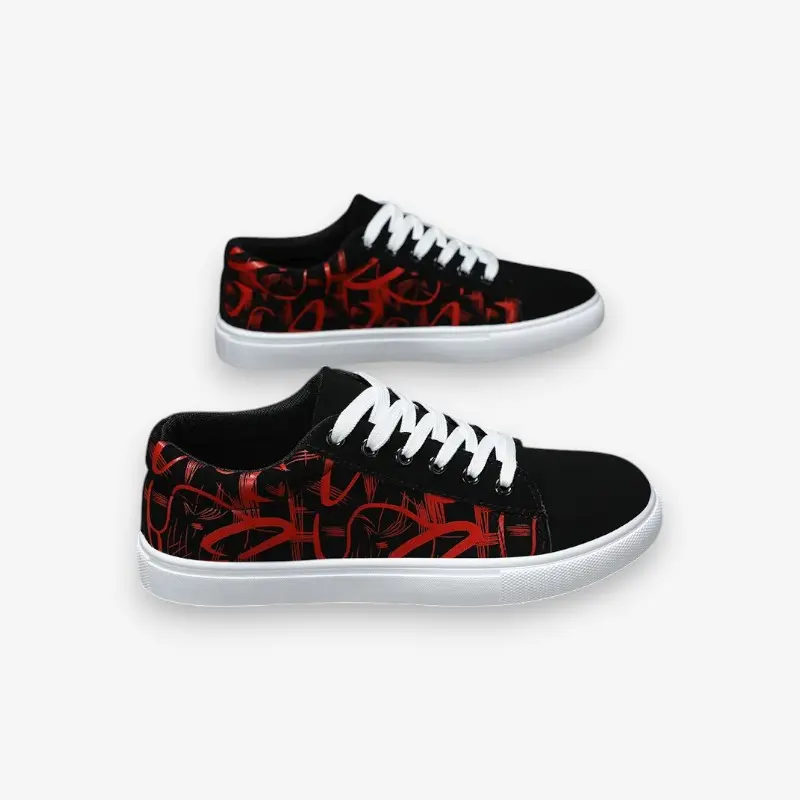 Chaussures bout rond à lacets motif imprimé