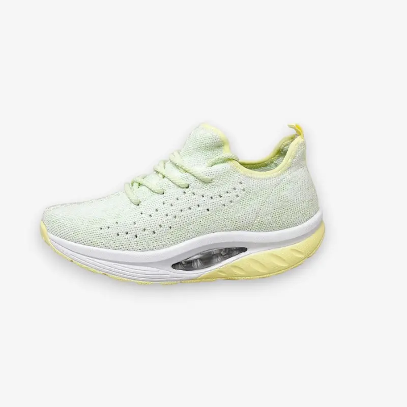 Chaussures de sport compensées à lacets en maille