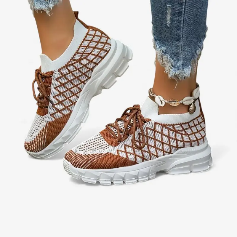 Chaussures femme bout rond lacets texturés