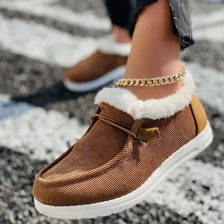 Chaussures plates femme doublure chaude