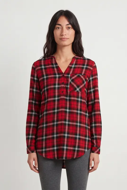 Chemise à Carreaux Bordeaux et Noire - Taille M/38