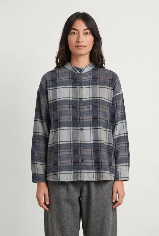 Chemise à Carreaux Grise et Bleue - Taille M/38