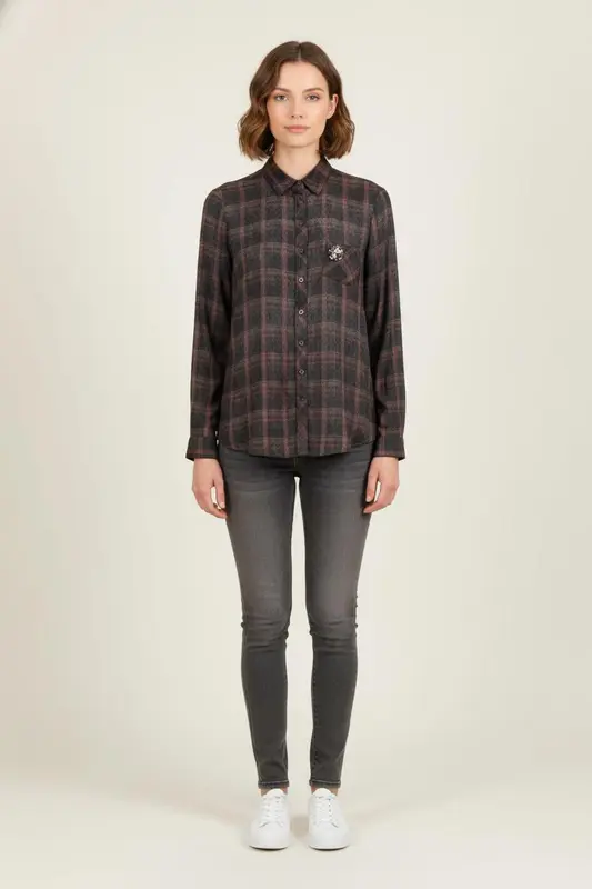 Chemise À Carreaux Grise et Marron - Taille XXXL/46
