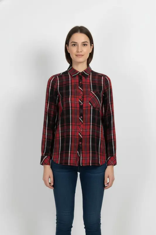 Chemise à Carreaux Rouge et Noire - Taille S/36
