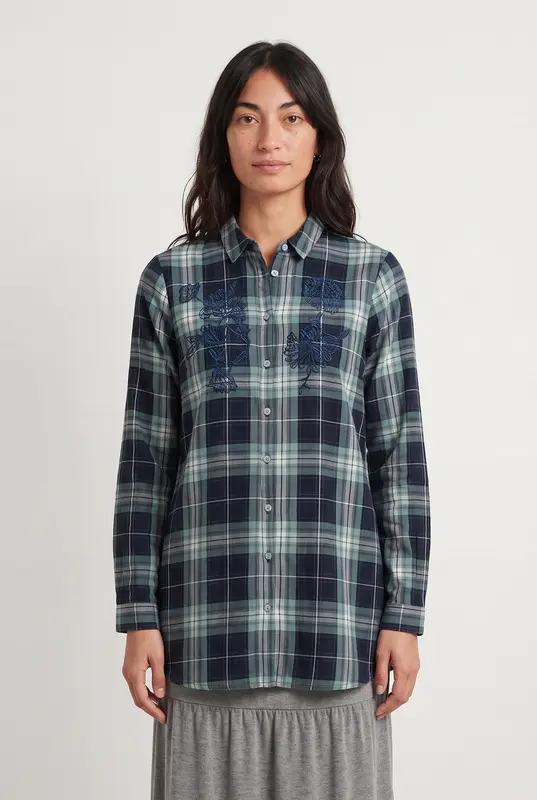 Chemise à Carreaux Verte et Bleue - Taille M/38