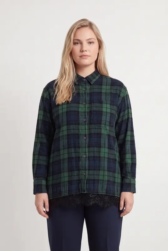 Chemise à Carreaux Verte et Noire - Taille XL/42
