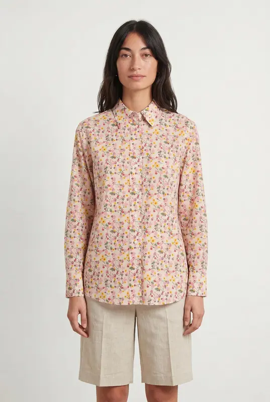 Chemise À Fleurs Rose et Jaune - Taille S/36