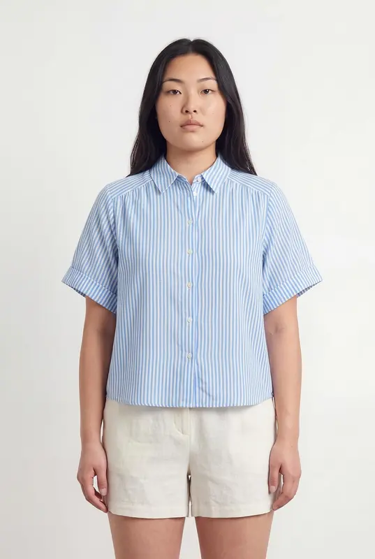 Chemise à Rayures Bleue et Blanche - Taille L/40