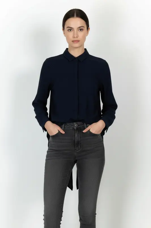 Chemise Asymétrique Bleue - Taille S/36
