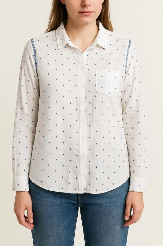 Chemise Blanche et Bleue - Taille L/40