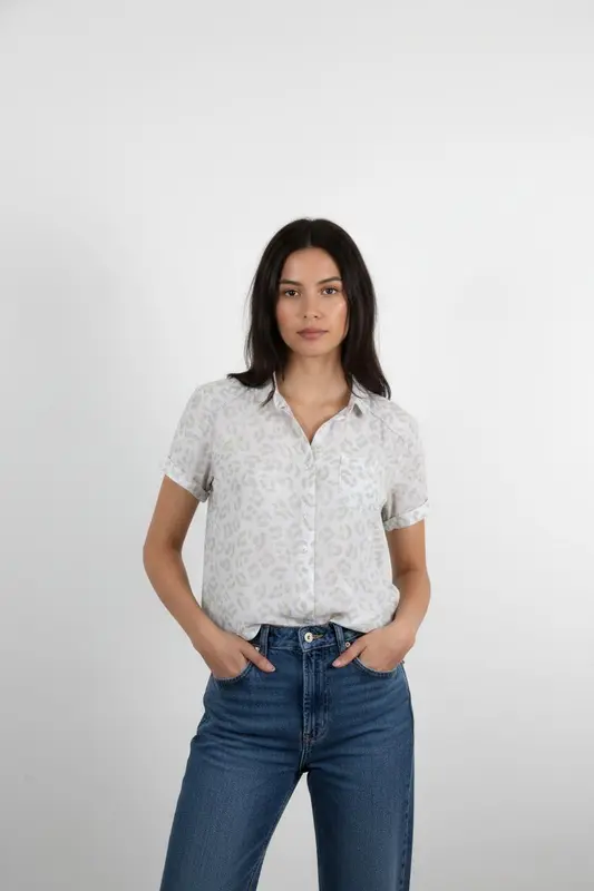 Chemise Blanche et Grise - Taille L/40