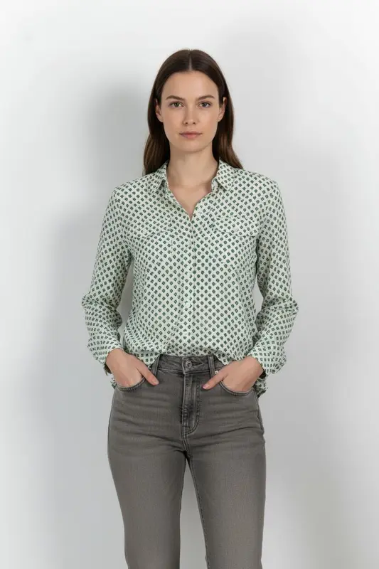 Chemise Blanche et Verte - Taille S/36