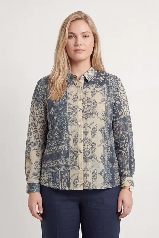 Chemise Bleu et Beige - Taille XXL/44