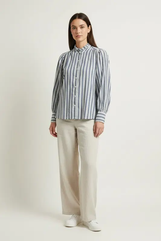 Chemise Bleu et Blanche - Taille XS/34
