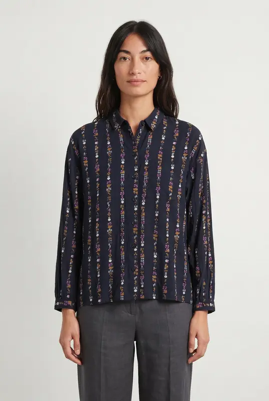 Chemise Bleu et Marron - Taille XS/34