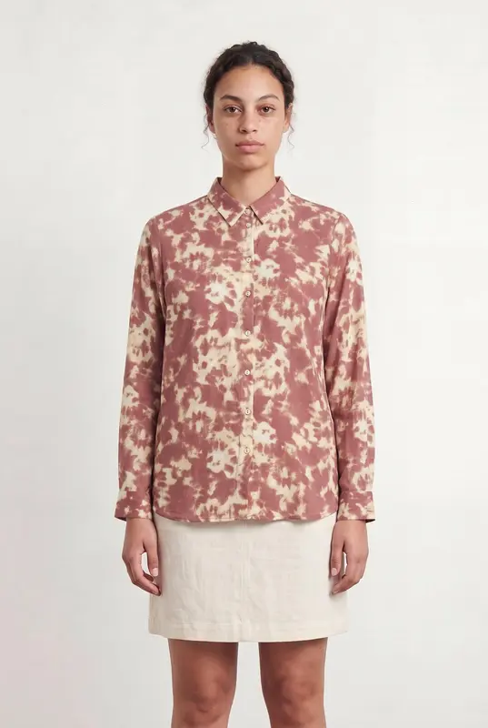 Chemise Bordeau et Beige - Taille L/40