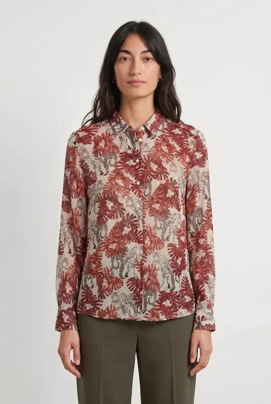 Chemise Bordeaux et Blanche - Taille M/38