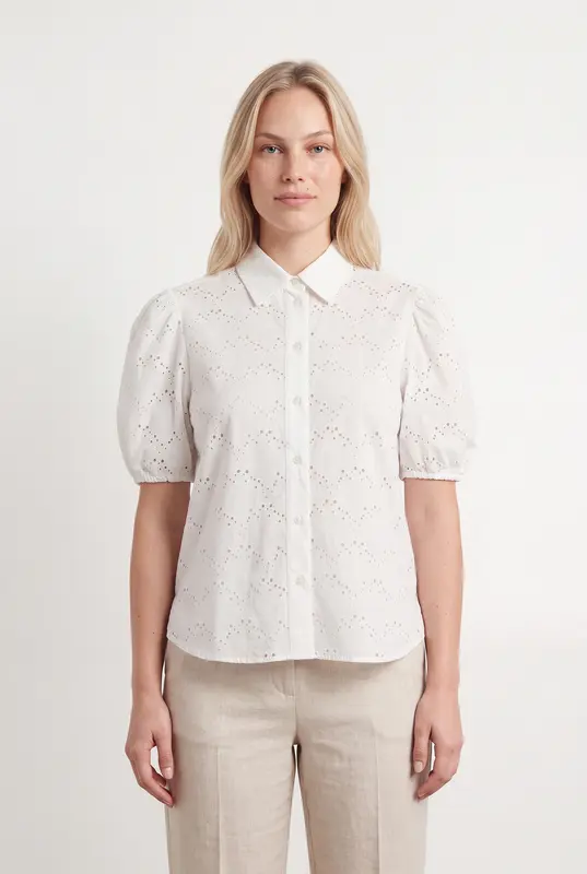 Chemise Brodée Blanche - Taille L/40