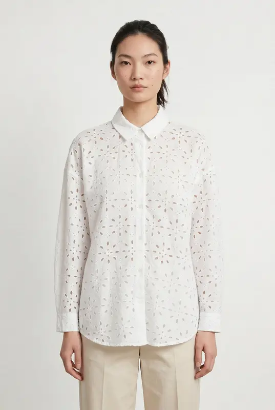 Chemise Brodée Blanche - Taille XS/34