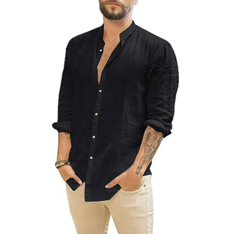 Chemise Casual Manches Longues avec Fermeture Bouton