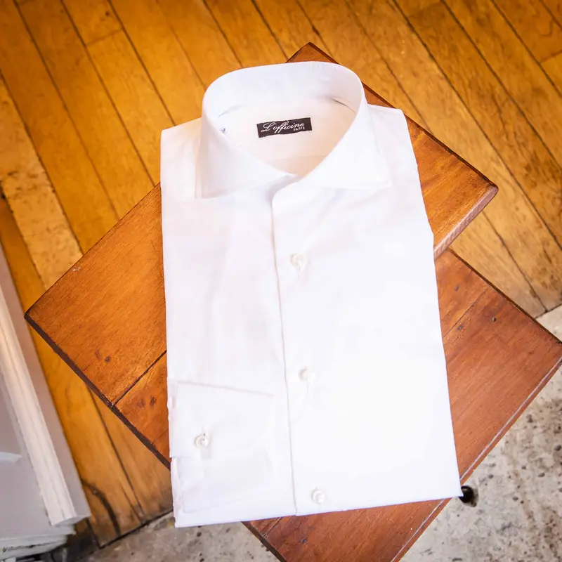 Chemise cutaway popeline blanche