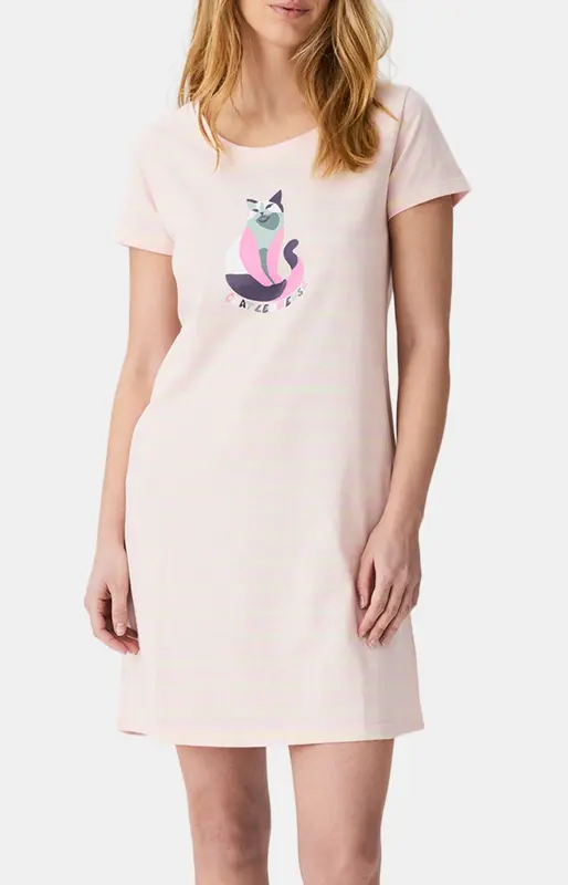 Chemise de nuit en jersey de coton - Chatleureuse