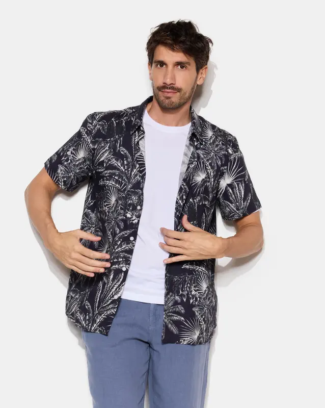 CHEMISE DOMINO BLEU MARINE