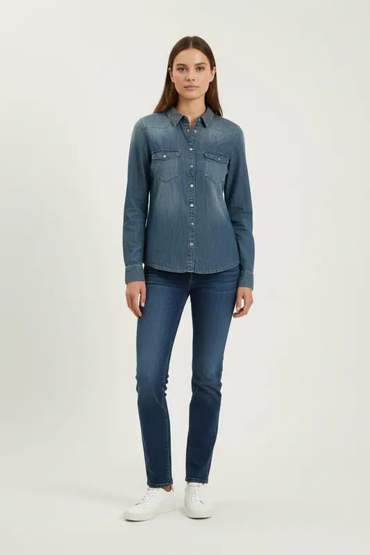 Chemise en Jean Bleue - Taille M/38