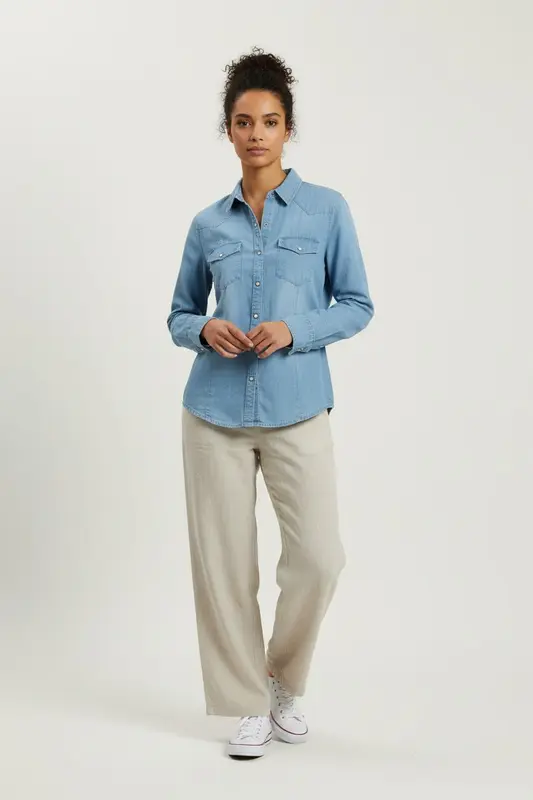 Chemise en Jean Bleue - Taille S/36